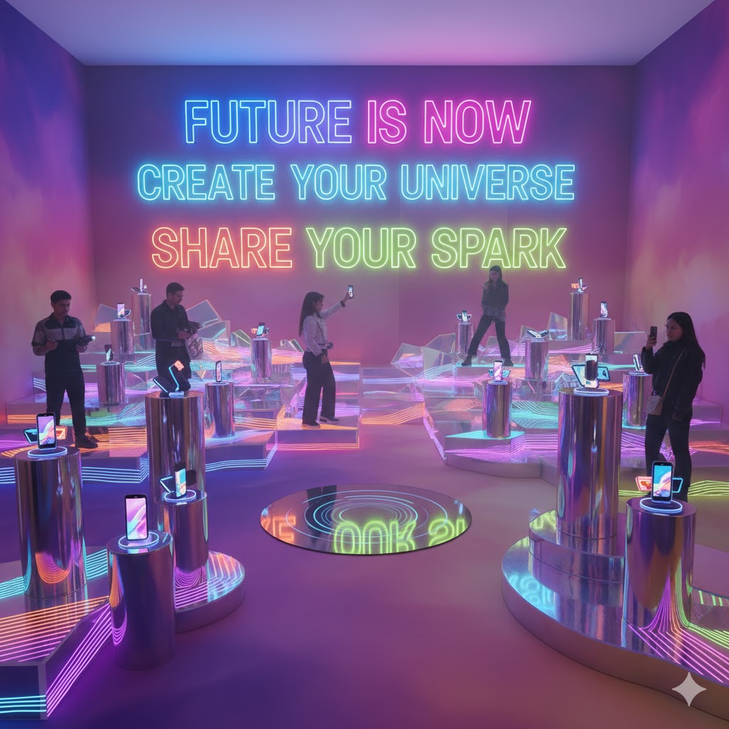 Vibrant corporate pop-up lounge